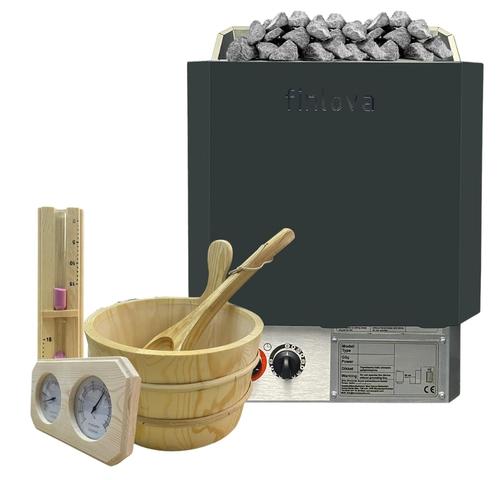 Finlova Sauna Sobası 4 kW + Sauna Aksesuarı